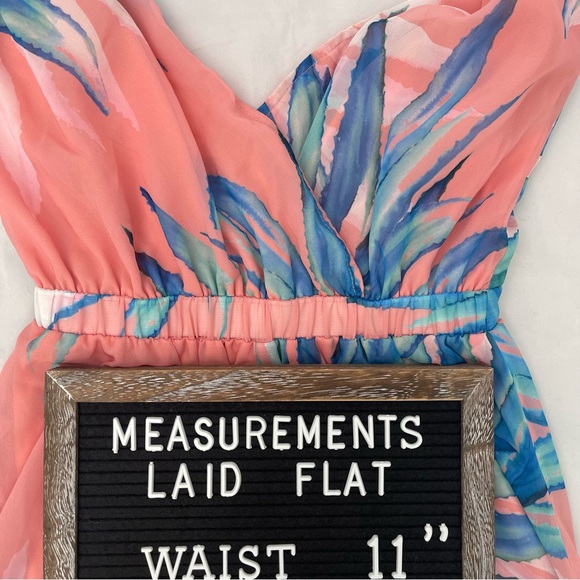 Show Me Your MuMu Pink Blue Olympia Romper in Tropical Twist Small - Picture 11 of 12